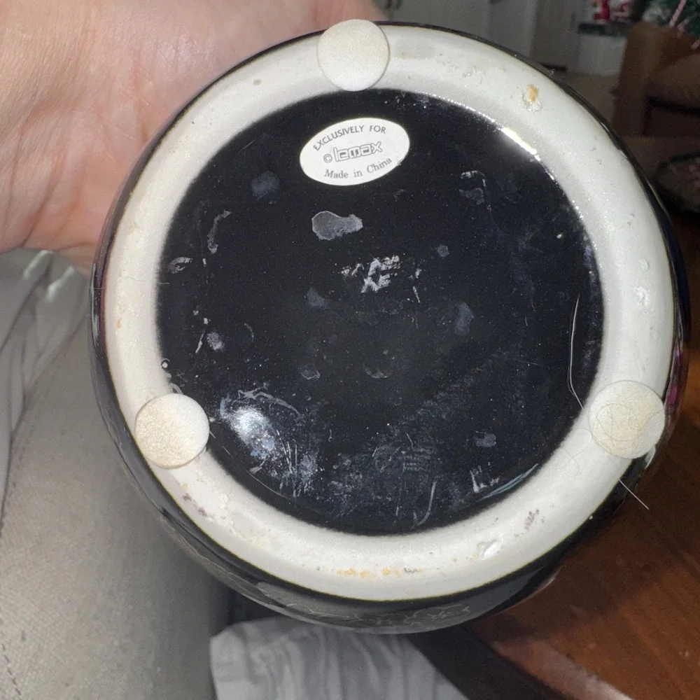 Vintage Lemax Gold‎ Black Bowl Vase Decorative Piece RARE OLA50